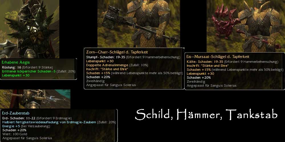 H�mmer, Schild, Tankstab