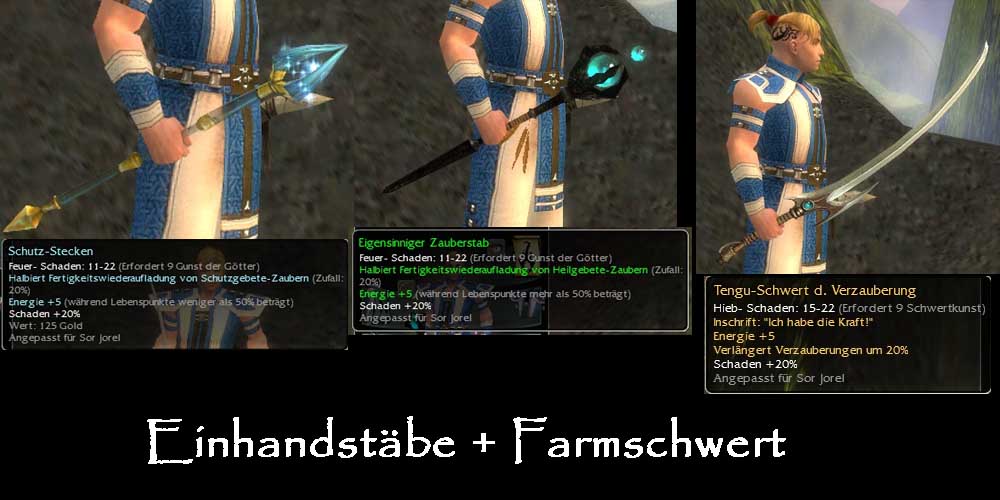 Einhand St�be + Farmschwert